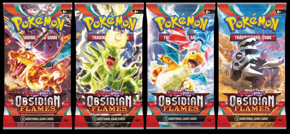 Obsidian Flames English booster pack artwork